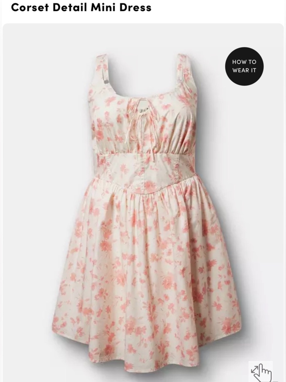torrid Cream Mini Dress with Pink Floral Print